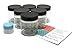 Clear 4 oz Plastic Jars with Black Lids (6 pk) with Mini Jar - PET Round Refillable Containers