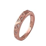 Elegant Women Xmas Gift Rose Gold Filled Plain Cut Smooth Copper Ring Size 8