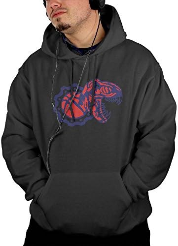 Erkkdj Ooii Basketball Tyrannosaurus Dinosaur Logo Design Easygoing Winter 100% Cotton Nice and Warm Pullover Sweaters Hooded Long Sleeve Shirts For Man Clothes With Pockets Black