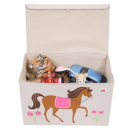 41xB6VBmOZL - Olive Kids by Wildkin Toy Chest, Perfect for Playroom Organization, Measures 24 x 15 x 14 Inches, Coordinates with Other Room D&eacute;cor &ndash; Horses