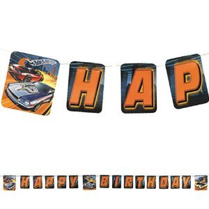 Hot Wheels Happy Birthday Kid's Birthday Party High Speed Letter Banner 8ft