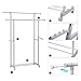 Rackaphile Double Rail Adjustable Rolling Clothing Garment Rack with Side Rods, Swing Arm Holders and Wheels