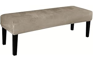 SUXUMHAO Bench Seat Cover, Stretch Velvet Slipcover Washable Seat Protector, Dining Bench Slipcover, Living Room Stretch Slip