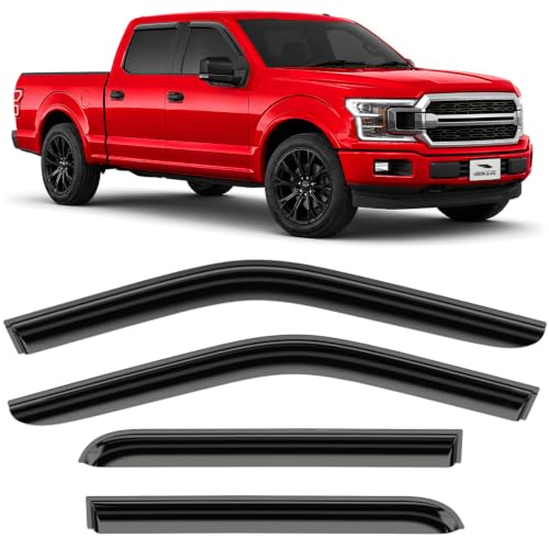 Voron Glass Tape-on Extra Durable Rain Guards for Trucks Ford F-150 2015-2026 SuperCrew, Window Deflectors, Vent Window Visors, 4 Pieces -100526