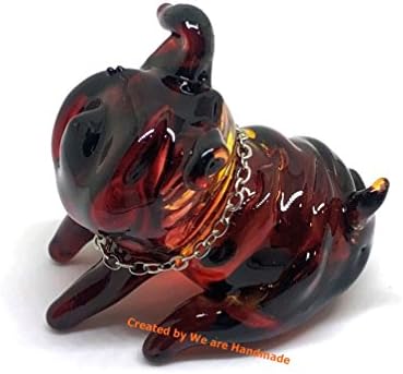 Handmade Bulldog Dog Art Glass Blown Pet/Animal Figurine - Model Y2018