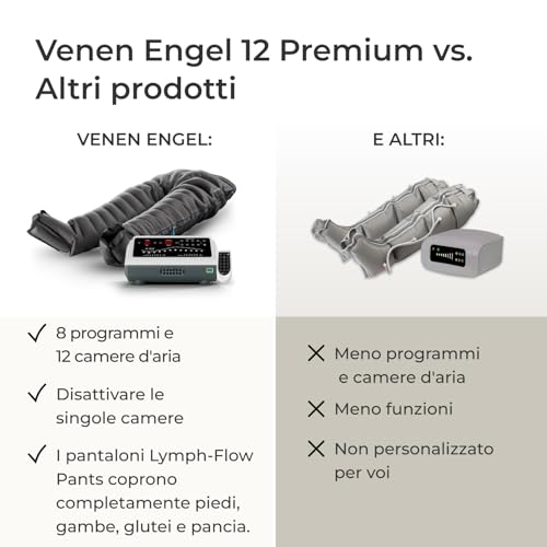 Venen Engel 12 x High Quality Massage Therapists with Lymphatic Trousers, 12 Removable Inner Chambers, Individually Adjustable Chamber Pressure, 8 Massage Programs