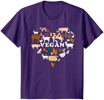Kids Vegan Shirt Friends Not Food 12 Purple