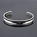 WUSUANED Hair Tie Bracelet Stainless Steel Grooved Cuff Bangle Gift for her (Silver)