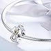 BAMOER Angel Love Sterling Silver Charm with Clear CZ Charm Bead for European Bracelet Gift