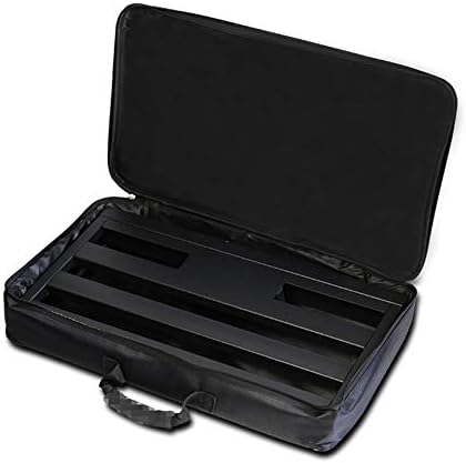 Longshow Soft Guitar Pedal Board with Carry Bag Universal Portable Effects Pedal Board Gig Bag Soft Case Black (23.8 13 3.94 inch)