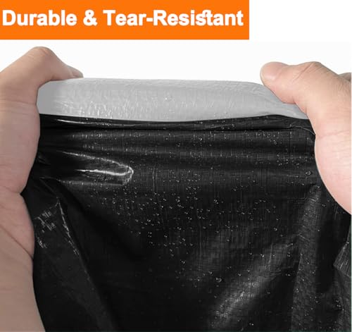 Gluckluz Heavy Duty Tarpaulin Sheet 220g/m² Thick Waterproof Tarp 3 * 4m 12 Mil Tear-Proof UV Resistant Cover with Reinforced Grommets & Edges for Outdoor Garden Car Patio Camping Pool (Black)