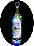 Upcycled Ketel One Mood Therapy Liquor Bottle Light w/100 Multi-Color LED's Topped Off with an Asfour 30% Leaded Clear Crystal Prism Ball