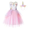 JerrisApparel Bloem Meisjes Eenhoorn Kostuum Prinses Verjaardagsfeest Carnaval Jurk