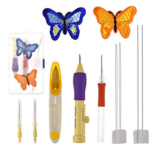 Punch Needle Kit Magic Embroidery Pen Kit Embroidery Stitching Needle Punch Pen Knitting Stitching Tool Cross Stitch Poking Tools