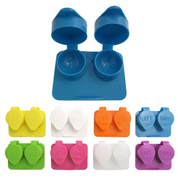 Amcon Contact Lenses Cases Flat Ribbed Extra Deep Well – Assorted, 12 Pack Mix