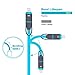 Eashion Retractable 2-in-1 3FT Lightning to USB Cable With Micro USB Connector Nylon Braided Cable Compatible with iPhone 7/7Plus/6s plus/6s/6 plus/6/5s/5c/5, iPad /iPod, Samsung, HTC, and More(Blue)