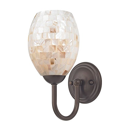 Sconce with Mosaic Glass in Bronze Finish
