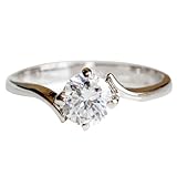 Fashion Plaza Christmas Gift Engagement Ring with Cubic Zirconia -4 Claw Setting R265