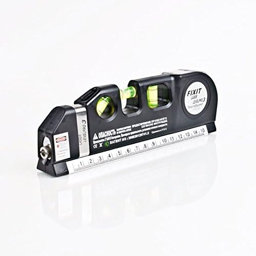 Measure Level Laser Line 8FT Multipurpose Level Horizon Vertical Measure Tape Aligner Bubbles Ruler Adjusted Standard and Metric Rulers Line Lasers Layout Tools
