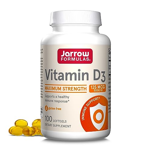 Jarrow Formulas Vitamin D3 125 mcg (5000 IU) 100 Servings (Softgels