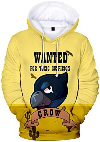 CIZEUR Boy’s Brawl Stars Hoodies 3D in-Game Character Printing Casual and Loose Sports Pullover