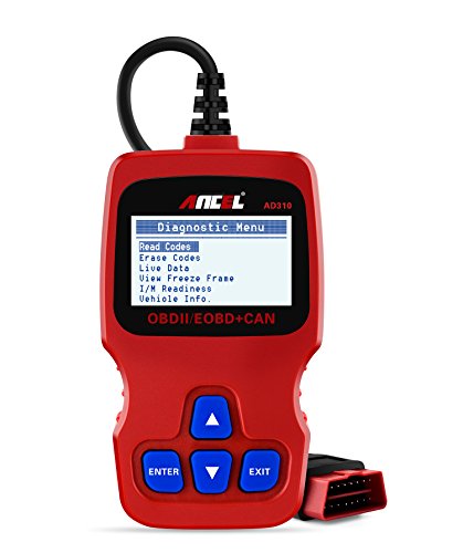 ANCEL AD310 Universal OBD II Scanner Car Engine Fault Code Reader CAN Diagnostic Scan Tool, Read and Clear Error Codes - Red