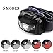 ZUKVYE Flashlight Cree LED Headlamp with Red Waterproof Head Light for Running, Camping, Reading, Kids, DIY & More-4 AAA Batteries Inclu 4 Included(Black)