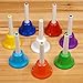 Handbell Set - 8 Note Diatonic Metal Bells - Musical Bells for Children - Musical Learning at an Early Age - Song Sheet included