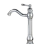 Rozin Bathroom Single Lever Vessel Sink Faucet Rotatable Spout Countertop Mixer Tap Chrome Finish