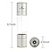 Pepper grinder and Pepper mill,Double-ended Manual 2-in-1 Salt & Pepper Shaker/Grinder/Mill with Ceramic Grinding Core,Stainless Steel Food grade Material Silver color Spice Grinder By AUOON
