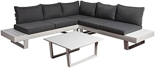 Creative Garden Salon Bas De Jardin Design Alux Structure Aluminium Coussin Exterieur Confortable Gris Amazon Fr Cuisine Maison