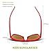 RIVBOS RBK023 Rubber Flexible Kids Polarized Sunglasses Glasses Age 3-10 (Red Coating Lens)