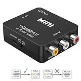 GANA HDMI to RCA,HDMI to AV, 1080P HDMI to AV 3RCA CVBs Composite Video Audio Converter Adapter Supporting PAL/NTSC with USB Charge Cable