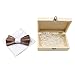 LUHEN Men's Wooden Bow Tie Hanky Set Handmade Wood Bowtie with Box, 6, Medium