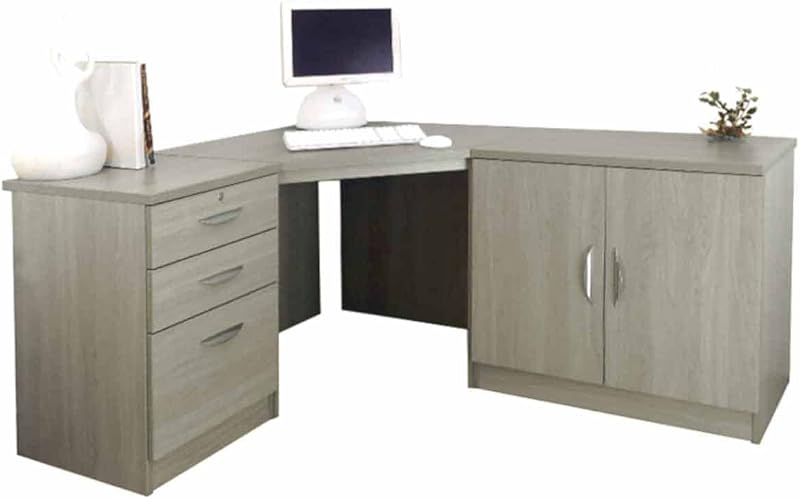 R. White Cabinets Desk Cupboard Unit Grey Nebraska Home Office Furniture