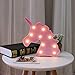 Pooqla LED Unicornio Night Light Lamp Kids Marquee Lights Unicorn Shape Signs Light Up Christmas Party Wall Decoration Battery Operated (Pink)