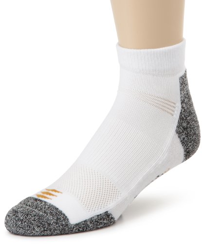 PowerSox Men's Powerlites Lo Cut 3 Pack, White, 10-13