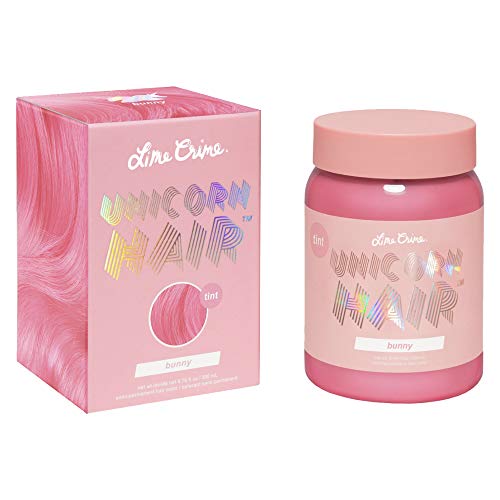 Lime Crime Unicorn Hair Tint, Bunny - Pastel Baby Pink Fantasy Hair Color - Ultra-Conditioning, Semi-Permanent, Damage-Free Formula - Vegan - 6.76 fl oz