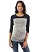PattyBoutik Mama Crewneck Striped Nursing Maternity Blouse (Navy Blue and Gray M)