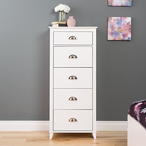Prepac Yaletown 5 Drawer Tall Chest White
