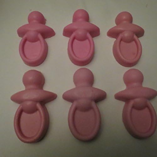 Baby Pacifer Nipple Soap Pink 3-1/2 "Long 6 bars individually wrapped Great for Gender Reveal or Baby Shower Gift