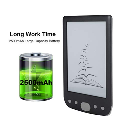 Ebook Reader, 6 Inch 800600 HD E Book Reader with E-Ink Screen and 2500MAH Large Battery Maximum 32GB TF Card for Student Worker(Gray)