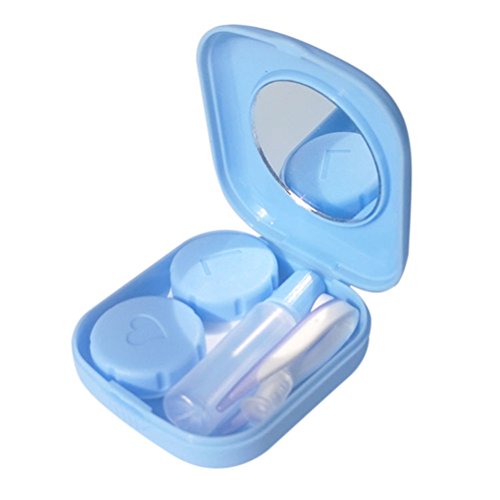 Eshylala Cute Pocket Mini Contact Lens Case Box Travel Kit Easy Carry Mirror Container Holder