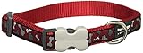 Red Dingo Bonorama Red Dog Collar, Medium/Large/20mm