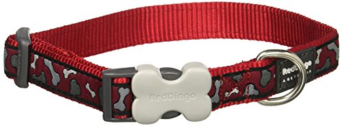 Red Dingo Bonorama Red Dog Collar, Medium/Large/20mm