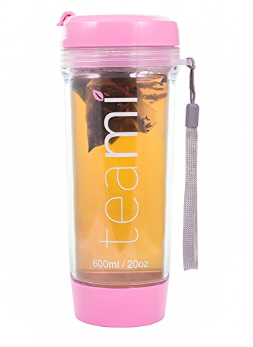 TEA TUMBLER Infuser Water Bottle by Teami - Baby Pink, 20 Ounce - BPA FREE - Double Walled Mug, Hot or Cold - Our Best Infusion Bottles for Infused Fruit, Smoothies, Tea, even Coffee - Thumbnail 6