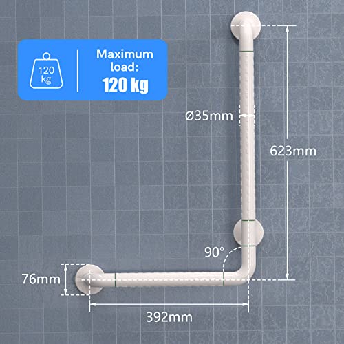 KULACO Senior Holding Handles, Non-Slip Bathtub and Shower Handle Stainless Steel, 60 X 40 cm, Bath Safety Grab Handle, Wall Mount Handle