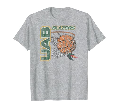 Alabama Birmingham Blazers Vintage Basketball 90's Gray T-Shirt, Men, Heather G…