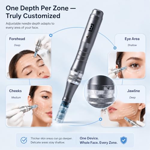 Dr Pen Microneedling Pen M8 for Home Use - Adjustable Derma Stamp for Men & Women