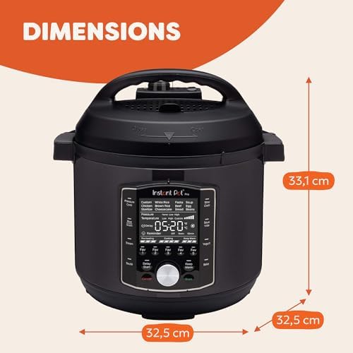 Pro Autocuiseur Multifonction 10-en-1, 1200 W, 5,7 L – Mijoteuse, Cuiseur à Riz, Cuiseur Vapeur, Sauté, Stérilisateur, Yaourtière, Sous Vide – Acier Inoxydable Noir